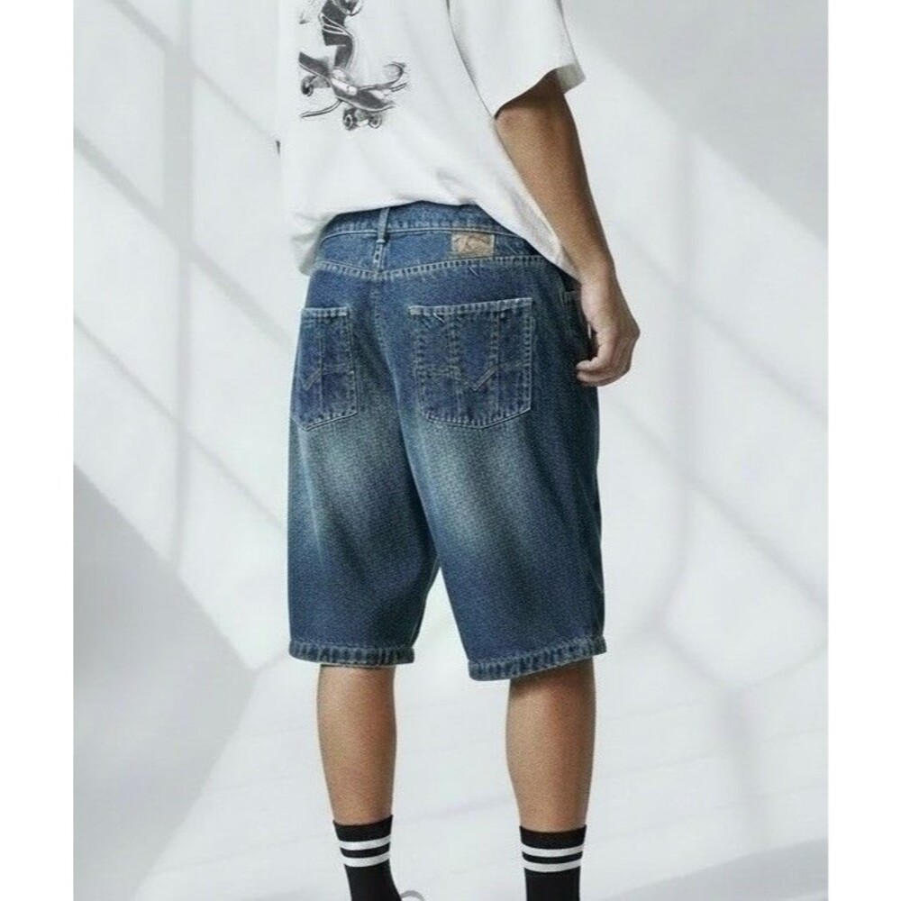 Vintage Mens Y2K Baggy Denim Shorts Decoded 38 Skater Hip Hop NWT